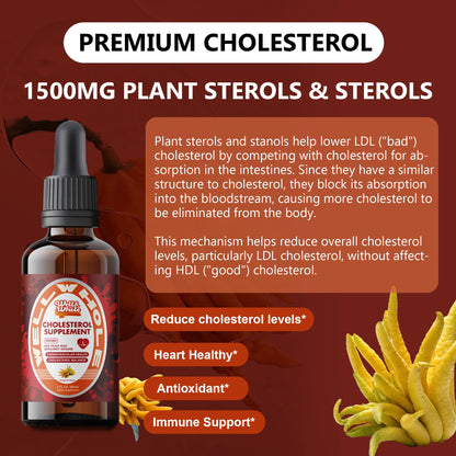Plant sterol tincture bottle held over the dinner table by a parent