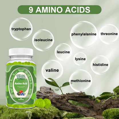 EAA gummies bottle for men and women beside a morning coffee