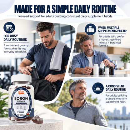 Boron Gummies with Zinc & Magnesium, Sugar-Free, 60 Counts