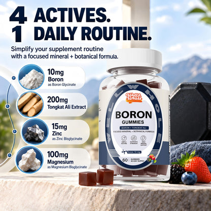 Boron Gummies with Zinc & Magnesium, Sugar-Free, 60 Counts