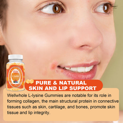 Kids and adults sharing L-lysine gummy sweets at the kitchen table