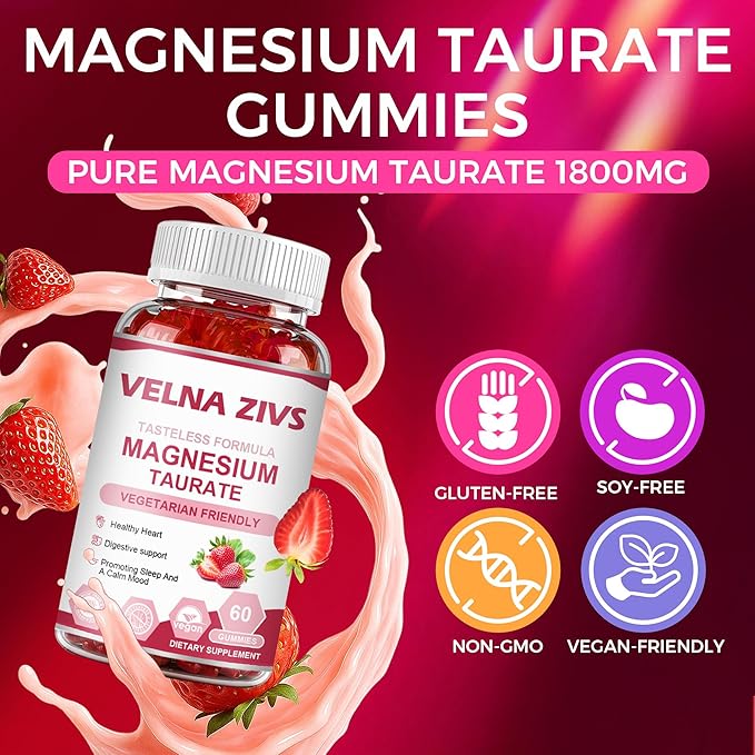 Chewable magnesium taurate gummy sweets shared by kids and adults