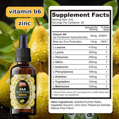 Essential amino acid liquid drops supplement facts label